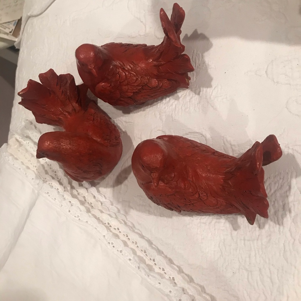 SOLDRed birds. Sold     Made from Resin.SOLD
